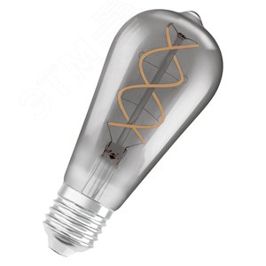 Лампа светодиодная LED 5W E27 Vintage 1906 CL Edison SMOKE (замена 15 Вт), дымчатая, теплый белый свет, филаментная Osram (4058075269941)