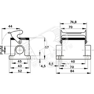 Корпус промышленного соединителя H-B 6 SGRL M20 ZW. SOCKELGEHAEUSE - LAPP