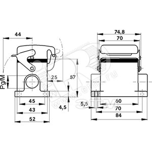 Корпус промышленного соединителя H-B 6 SDRL M20 ZW. SOCKELGEHAEUSE - LAPP