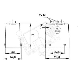 Корпус промышленного соединителя EPIC H-B 16 TGH 2XM32/SO - LAPP
