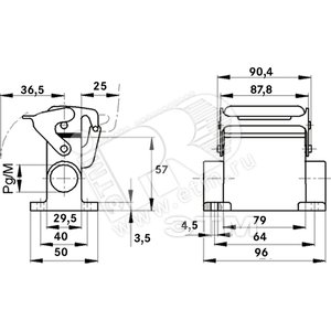 Корпус промышленного соединителя H-A 16 SDR M25 ZW. SOCKELGEHAEUSE (79485400) - LAPP