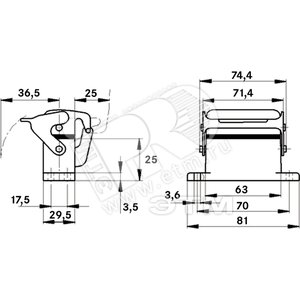 Корпус промышленного соединителя H-A 10 AD ANBAUGEHAEUSE (70444000) - LAPP