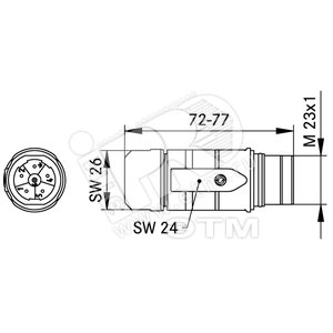 Соединитель цилиндрический электрический  EPIC LS1 F6 5 + PE K 10.5-15.5 (5) - LAPP