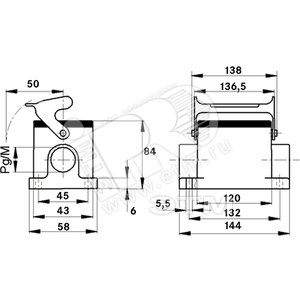 Корпус промышленного соединителя H-B 24 SGRH-LB M32 (79160400) - LAPP