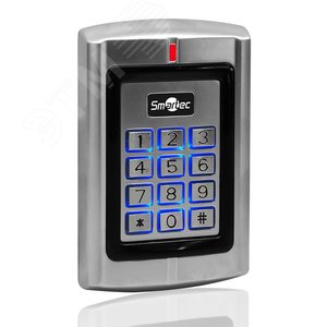 Считыватель MIFARE с клавиатурой, интерфейс Wiegand 34, считывание SN, 3-6 см, -30град.+60град.С, 128x82x28 мм, 10-14 В DC, 40 мA - Smartec