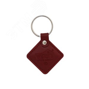 Ключ RF (RFID-13.56 МГц). Кожаный брелок с тиснением логотипа, красный. Встроенная защита  от несанкционированного копирования. Используется совместно с модификациями блоков вызова и контроллеров ключей, имеющих в наименовании литеру  - F. (Ключ VIZIT-RF3.2 red) - Vizit