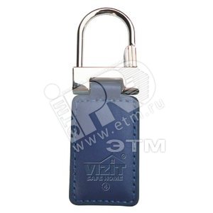 Ключ RF (RFID-125 kHz брелок EM-Marin) Кожаный брелок с тиснением логотипа синий (Ключ VIZIT-RF2.2-12 син) - Vizit