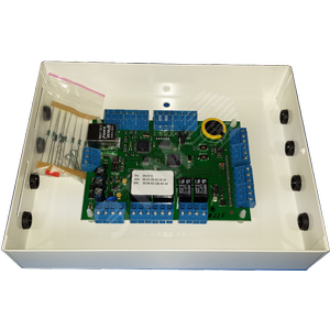 Сетевой контроллер для использования в составе системы Gate-IP. Порт Ethernet 10/100 Мбит/с, розетка RJ-45. Поддержка 2 считывателей Wiegand, до 32 тыс. ключей, до 47 тыс. событий, до 250 расписаний, 8 входов, 4 релейных выхода. (Gate-IP-Base) - Gate