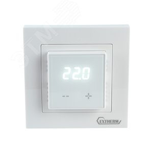 Термостат с LED экраном под рамку Schneider Exxact, Schneider Unica и Legrand Valena (БЕЛЫЙ) (Extherm ET62) - EXTHERM