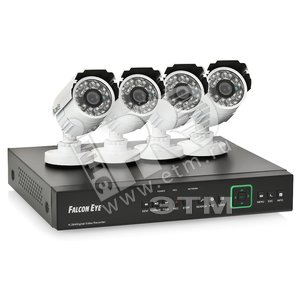 Комплект видеонаблюдения 4 канальный DVR + 4-е камеры + установ компл (FE-104D-KIT ДАЧА) - Falcon Eye