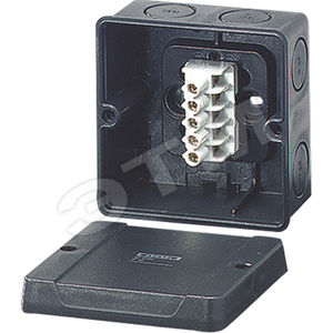 Коробка клеммная 5 положений до 4мм2 98х98х61 IP66 черная стойкая к УФ (KF 5045) - Hensel