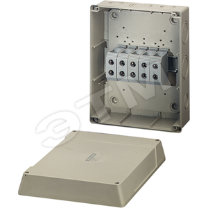 Коробка клеммная 5 положений до 35/50мм2 210х260х116 IP66 серая стойкая к УФ (KF 9355) - Hensel