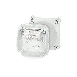 Коробка клеммная 104х104х70 мембраны 5-пол. 0.75-4 кв.мм серая РР IP66 - HENSEL