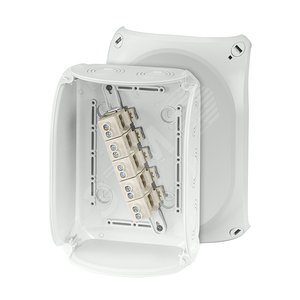 Коробка клеммная 5 положений до 16мм2 155х210х92 IP66/67 серая стойкая к УФ (KF 1610 G) - Hensel