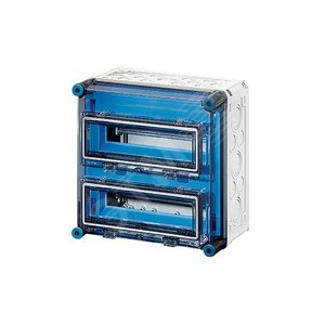 - Корпус для модульных устройств 2х12 мод. Без N+PE,300х300х185, УФ, РС серый IP65/IP69, с 2 прозрачными защелкивающимися крышка - HENSEL