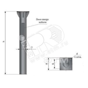 Деталь фундамента закладная для опоры ОП3 1.5м