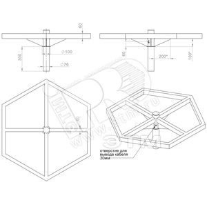 Кронштейн прожект.Корона на 6 прож. г.ц. (В00001707)