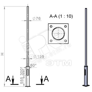 Опора Пересвет ОП2(ф)-5.0-1.5 горячеоцинкованная (В00001727)
