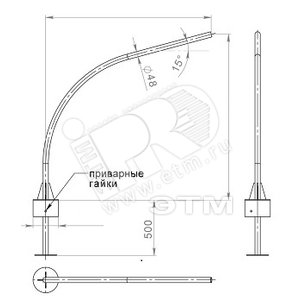 Кронштейн К1К-0.2-0.6-0.133 горячеоцинкованный(по эскизу) - Пересвет