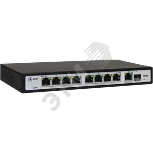 Коммутатор  SKAT PoE 120Вт Порты: 8-Ethernet, 1-Uplink, 1-SFP (2033) - Бастион