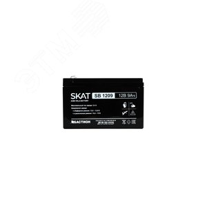 Аккумулятор SKAT SB 1209 свинцово-кислотный тип AGM 12V 9Ач Iзар. 2,7 А, ножевые клеммы (2540) - фото 2