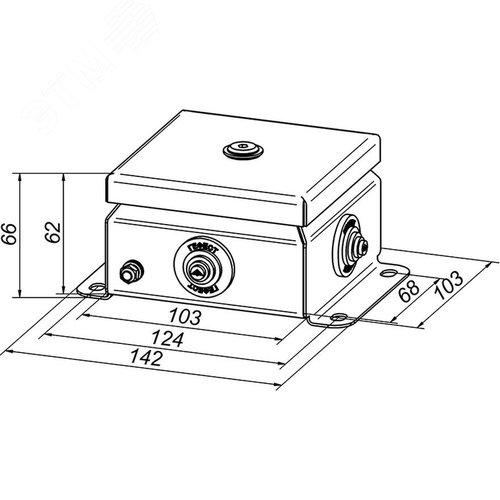 Коробка монтажная огнестойкая КМ-О (14к)-IP55-1010, корпус из оцинкованной стали, количество вводов 4 (КМ-О (14к)-IP55-1010 4вв) - фото 2