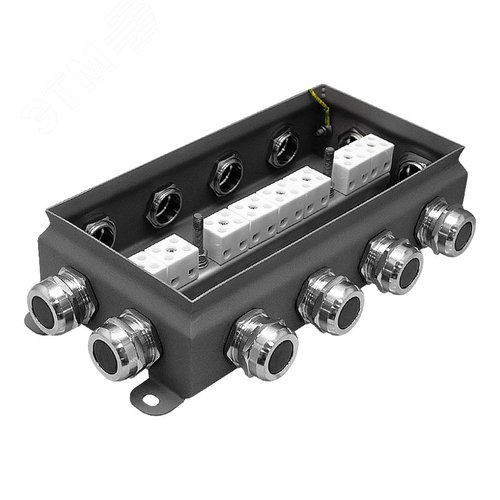 Коробка монтажная огнестойкая КМ-О (16к)-IP66-1224, корпус из нержавеющей стали, количество вводов 12 (КМ-О (16к)-IP66-1224 нерж) - фото 2