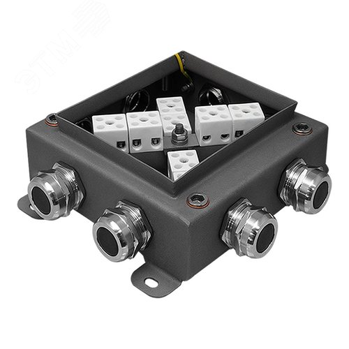 Коробка монтажная огнестойкая КМ-О (16к)-IP66-1515, корпус из нержавеющей стали, количество вводов 8 (КМ-О (16к)-IP66-1515 нерж) - фото 2