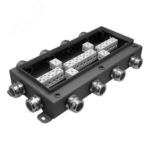 Коробка монтажная огнестойкая КМ-О (28к)-IP66-1530, корпус из нержавеющей стали, количество вводов 14 (КМ-О (28к)-IP66-1530 нерж) - фото 2