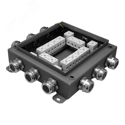Коробка монтажная огнестойкая КМ-О (32к)-IP66-2020, корпус из нержавеющей стали, количество вводов 12 (КМ-О (32к)-IP66-2020 нерж) - фото 2