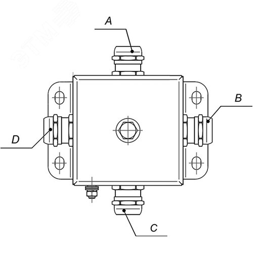 Коробка монтажная огнестойкая КМ-О(6к-6,0)-IP66 четыре вода ABCD - фото 3