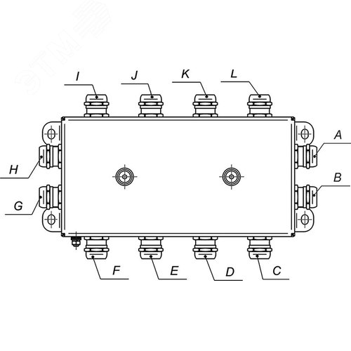 Коробка монтажная огнестойкая КМ-О (16к)-IP66-1224, корпус из нержавеющей стали, количество вводов 12 (КМ-О (16к)-IP66-1224 нерж) - фото 3