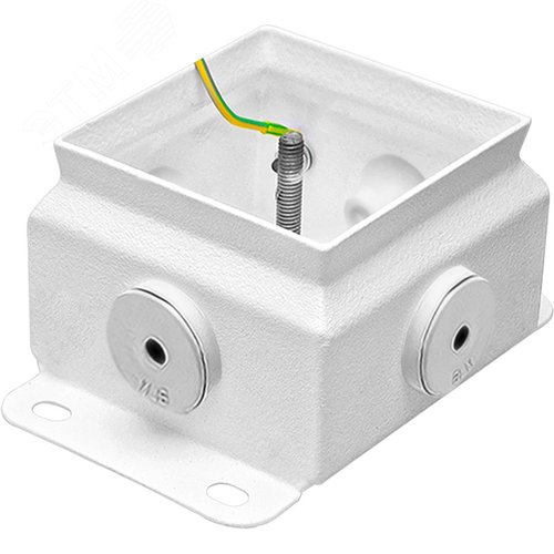 Коробка монтажная КМ IP66(Р)-0808 (без DIN рейки), корпус из оцинкованной стали, количество резиновых вводов 4(8-13мм) (КМ (без DIN рейки)-IP66(Р)-0808 4вв(8-13) резин) - фото 2