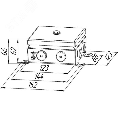 Коробка монтажная КМ IP66(Р)-1212, корпус из оцинкованной стали, количество резиновых вводов 8(8-13мм) - фото 3