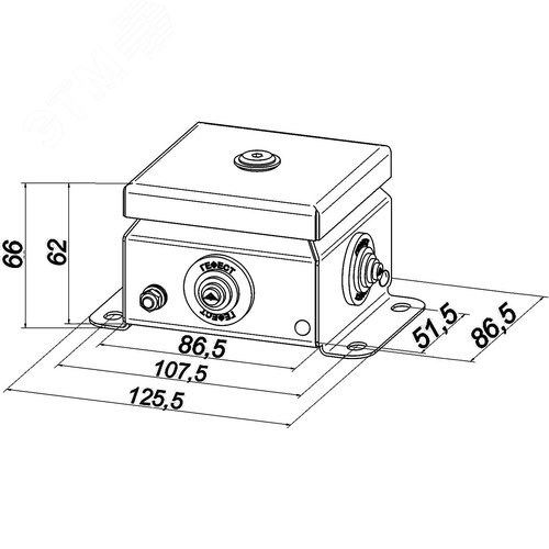 Коробка монтажная КМ IP55-0808 (без DIN рейки), корпус из оцинкованной стали, количество вводов 4 (КМ (без DIN рейки)-IP55-0808 4вв) - фото 3