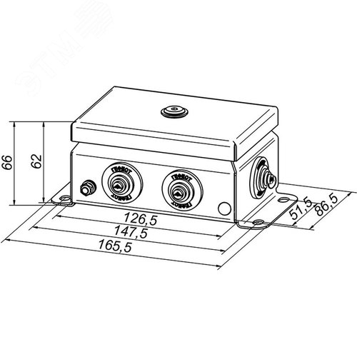 Коробка монтажная КМ IP55-0812 (без DIN рейки), корпус из нержавеющей стали, количество вводов 6 (КМ (без DIN рейки)-IP55-0812нерж 6вв) - фото 3