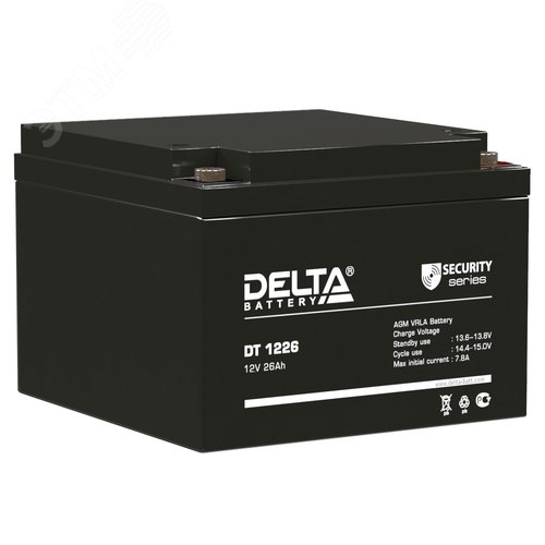 Аккумулятор DT 12В 26Ач (DT 1226) - Delta