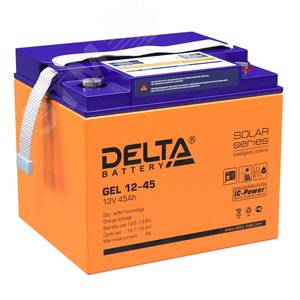 Аккумулятор GEL 12В 45Ач (GEL 12-45) - Delta
