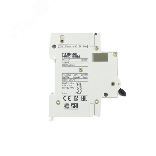 Автоматический выключатель HGD63-M 2PMCS0000C 00002 2 полюса, 2А, ток к.з. 6kA, хар-ка C (STANDARD) (Hyundai) 3