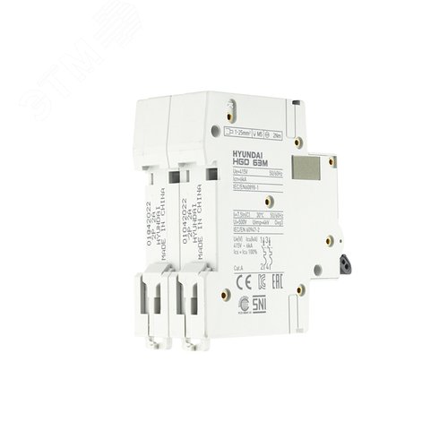 Автоматический выключатель HGD63-M 2PMCS0000C 00002 2 полюса, 2А, ток к.з. 6kA, хар-ка C (STANDARD) (Hyundai) 4