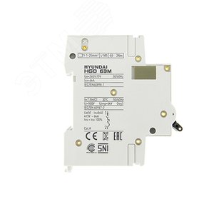 Выключатель автоматический HGD63-M 1PMCS0000C 00025 1 полюс, 25 А, ток короткого замыкания 6 kA, характеристика C (STANDARD) - фото 3