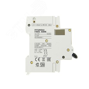 Автоматический выключатель HGD63-M 4PMCS0000C 00025 4 полюса, 25А, ток к.з. 6kA, хар-ка C (STANDARD) (13.04.001144) - фото 3