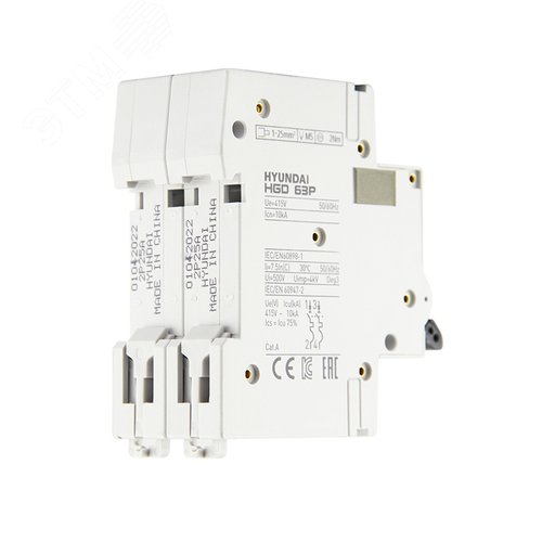 Автоматический выключатель HGD63P 2PMCS0000C 00025 2 полюса, 25А, ток к.з. 10kA, хар-ка C (STANDARD) 4