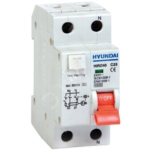 АВДТ HIRD32 1NG4S0000C 00010C 1п+N 10A, ток к.з. 6kA,30mA (13.06.000020)
