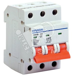 Выключатель автоматический трехполюсный 100А С HiBD125 10kA (13.04.000083)