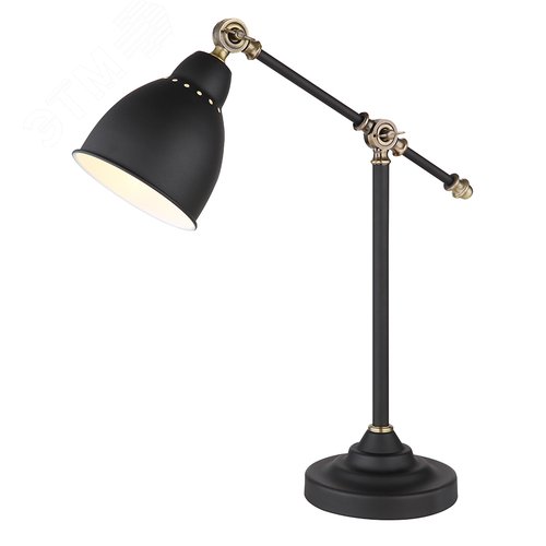 Лампа настольная офисная BRACCIO E27 1х60Вт Металл Чёрный - Arte Lamp