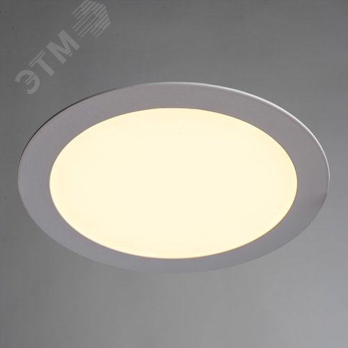 Светильник светодиодный 1хLEDх20W SMD 1600lm 3000k встраиваемый D300хH25 отверстие 280 алюминий (A2620PL-1WH) - фото 2