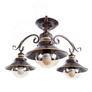 Люстра потолочная GRAZIOSO E27 3х60Вт Металл Коричневый - Arte Lamp