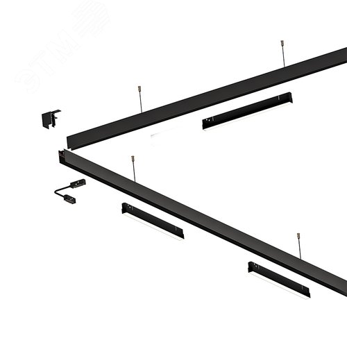 Коннектор угловой для магнитного шинопровода LINEA-ACCESSORIES металл Чёрный - фото 2