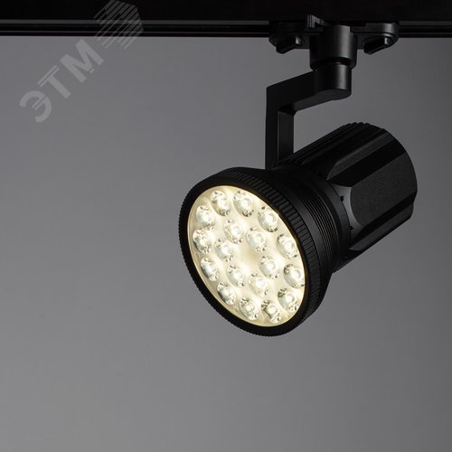 Светильник на шинопровод H250хL112 1х18WхLED 1260lm 3000K алюминий/черный (A6118PL-1BK) - фото 2